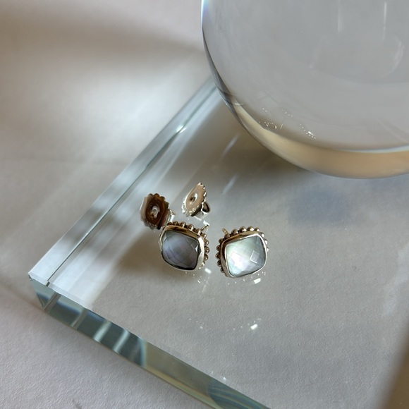 LAGOS Venus SS White Mother-Of-Pearl & Crystal Doublet Stud Earrings - Picture 4 of 8